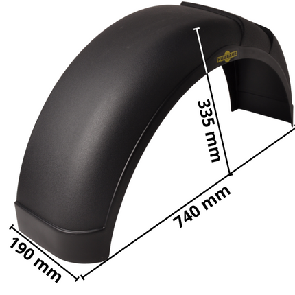 Humbaur Humbaur plastique garde boue 13 pouces - gauche - 740x190x335 mm