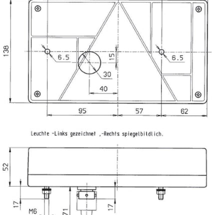 Jokon cabochon pour Jokon Technokon 1 droit - réflecteur triangulaire et verre de feu de recul inclus