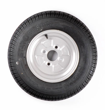 Kargotrail Roue complète 10 pouces- 145/80R10(145R10) Pneu + Jantes - Opel Diamètre de trou : 4x100 - 375 kg - 4PR - Diamètre moyeu: 60 mm