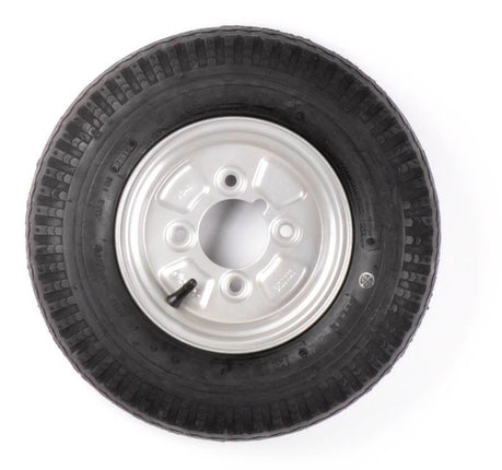 Kargotrail Roue complète 10 pouces - Pneu 145/80R10(145R10) + Jante - Graisseur Cercle de trous : 4x101,6 - 375 kg - 4PR - Moyeu de 67 mm de diamètre