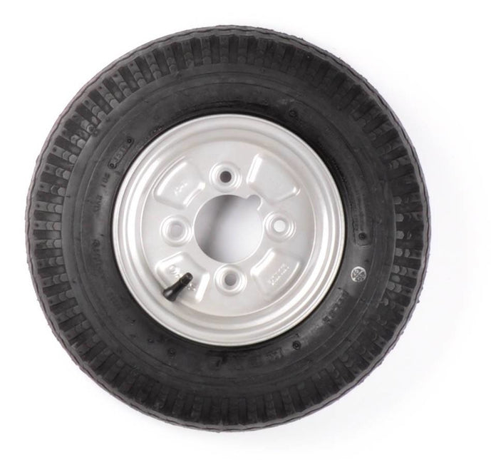 Kargotrail Roue complète 10 pouces - Pneu 145/80R10(145R10) + Jante - Graisseur Cercle de trous : 4x101,6 - 375 kg - 4PR - Moyeu de 67 mm de diamètre
