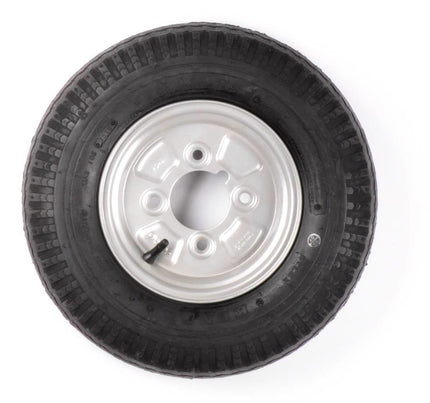 Kargotrail Roue complète 10 pouces - Pneu 145/80R10(145R10) + Jante - Graisseur Cercle de trous : 4x101,6 - 375 kg - 4PR - Moyeu de 67 mm de diamètre