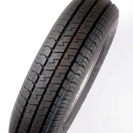 Kargotrail Roue complète 10 pouces - Pneu 145/80R10(145R10) + Jante - Graisseur Cercle de trous : 4x101,6 - 375 kg - 4PR - Moyeu de 67 mm de diamètre
