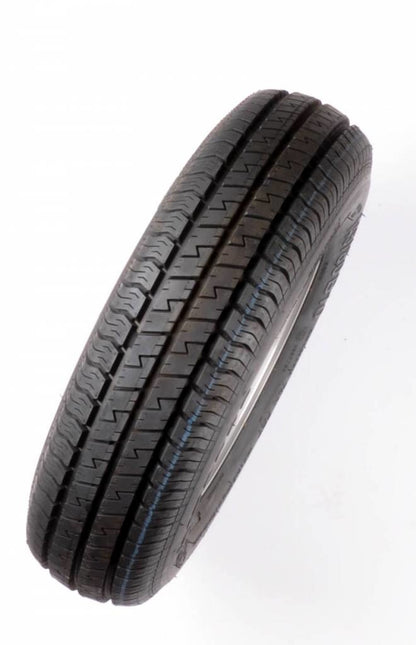 Kargotrail Roue complète 10 pouces - Pneu 145/80R10(145R10) + Jante - Graisseur Cercle de trous : 4x101,6 - 375 kg - 4PR - Moyeu de 67 mm de diamètre