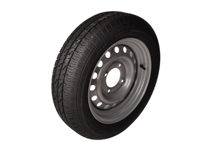 Kargotrail Roue complète 145/70R13 Pneu + Jante (cercle de trous 4x115) 425kg Diamètre du moyeu 85 mm