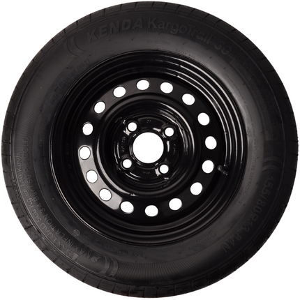 Kargotrail Roue complète 155R13 pneu + jante (cercle de trous 4x100) 500 kg diamètre du moyeu: 57 mm