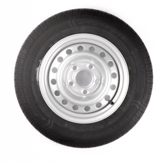 Kargotrail Roue complète 165/70R13 Pneu + Jante (cercle de trous 5x112) 437 kg Diamètre du moyeu 67 mm