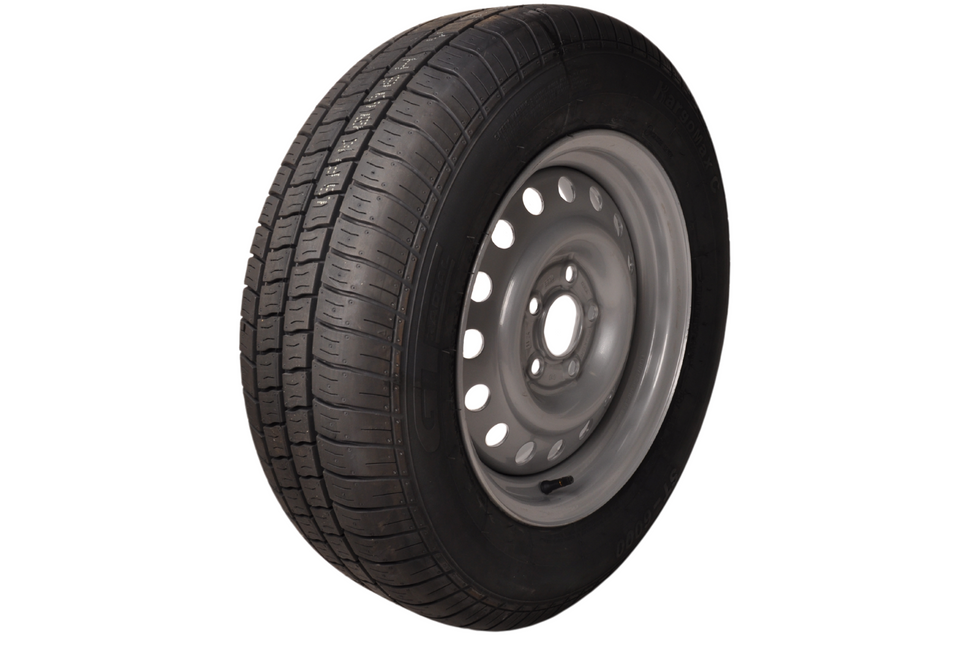 Kargotrail Roue complète 195/70 R15 Pneu + Jante (cercle de trous 5x112) 900kg Diamètre du moyeu 67 mm