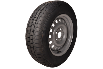Kargotrail Roue complète 195/70 R15 Pneu + Jante (cercle de trous 5x112) 900kg Diamètre du moyeu 67 mm