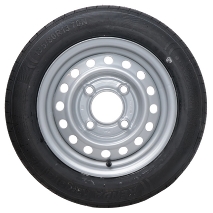 Kargotrail Roue complète de remorque - 135/80R13 - entraxe : 4x130 - capacité de charge : 335 kg - diamètre du moyeu : 85 mm