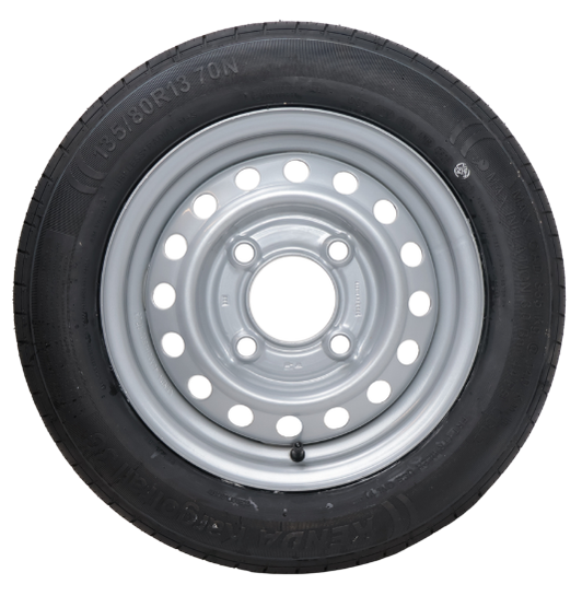 Kargotrail Roue complète de remorque - 135/80R13 - entraxe : 4x130 - capacité de charge : 335 kg - diamètre du moyeu : 85 mm