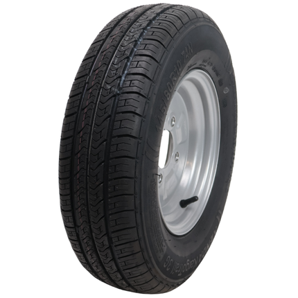Kargotrail Roue complète de remorque - 145/80R10(145R10) - entraxe : 4x101,6 - capacité de charge : 375 kg - diamètre du moyeu : 67 mm - 4PR