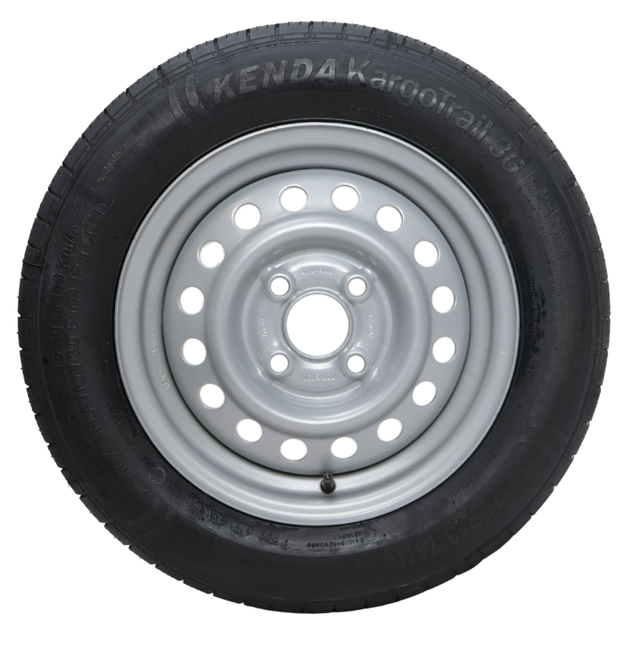 Kargotrail Roue complète de remorque - 155/70R13 - entraxe : 4x100 - capacité de charge : 375 kg - diamètre du moyeu : 57 mm