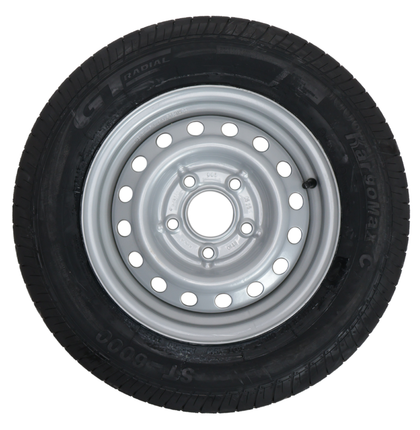 Kargotrail Roue complète de remorque - 155/80R13C - entraxe : 5x112 - capacité de charge : 615 kg - diamètre du moyeu : 67 mm
