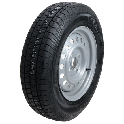 Kargotrail Roue complète de remorque - 155R13C - entraxe : 4x100 - capacité de charge : 615 kg - diamètre du moyeu : 57 mm