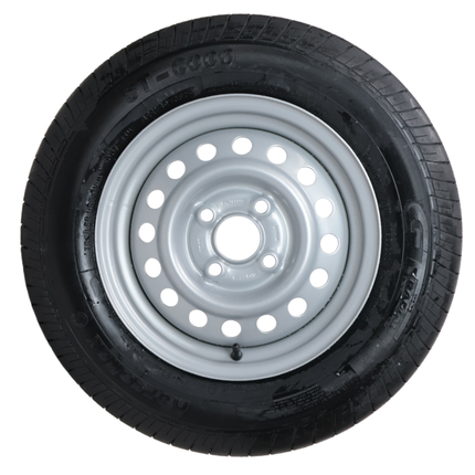 Kargotrail Roue complète de remorque - 155R13C - entraxe : 4x100 - capacité de charge : 615 kg - diamètre du moyeu : 57 mm