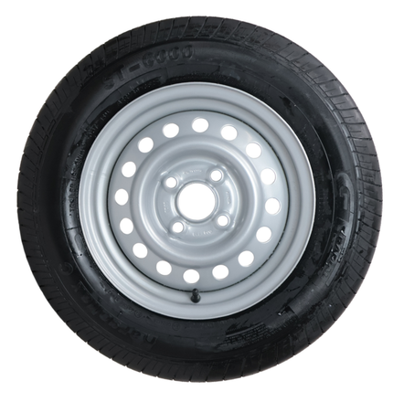 Kargotrail Roue complète de remorque - 155R13C - entraxe : 4x100 - capacité de charge : 615 kg - diamètre du moyeu : 57 mm