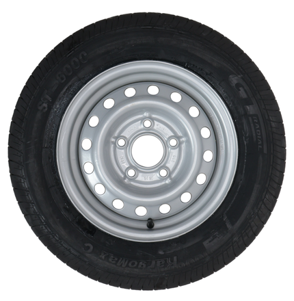 Kargotrail Roue complète de remorque - 155R13C - entraxe : 5x112 - capacité de charge : 615 kg - diamètre du moyeu : 67 mm