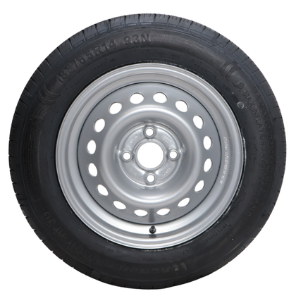 Kargotrail Roue complète de remorque - 185/65R14 - entraxe : 4x100 - capacité de charge : 650kg - diamètre du moyeu : 57mm