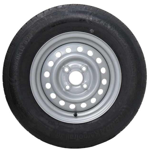 Kargotrail Roue complète de remorque - 185/70R13 - entraxe : 4x100 - capacité de charge : 600 kg - diamètre du moyeu : 57 mm