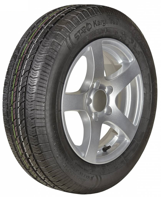 Kargotrail Roue complète sur jante en alliage léger 185/65R14 (cercle de trous 5x112) 650 kg ET30 Diamètre du moyeu 67 mm