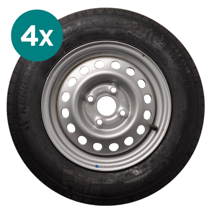 Kenda Jeu de 4 roues complètes - 155/80R13 - entraxe : 4x100 - capacité de charge : 500 kg - diamètre du moyeu : 57 mm