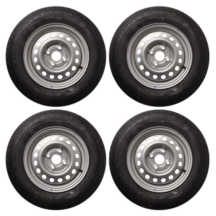 Kenda Jeu de 4 roues complètes - 155/80R13 - entraxe : 4x100 - capacité de charge : 500 kg - diamètre du moyeu : 57 mm