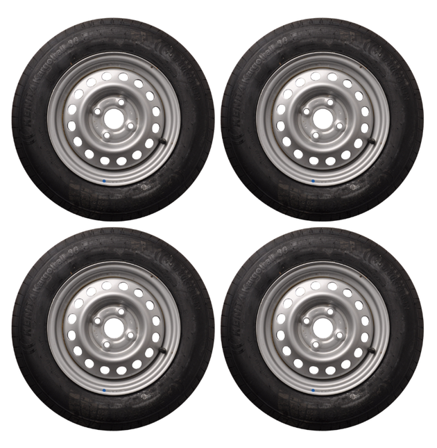 Kenda Jeu de 4 roues complètes - 155/80R13 - entraxe : 4x100 - capacité de charge : 500 kg - diamètre du moyeu : 57 mm