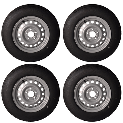 Kenda Jeu de 4 roues complètes - 185R14C - entraxe : 5x112 - capacité de charge : 900 kg - diamètre du moyeu : 67 mm