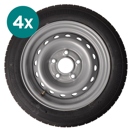 Kenda Jeu de 4 roues complètes - 195/50R13C - entraxe : 5x112 - capacité de charge : 900 kg - diamètre du moyeu : 67 mm