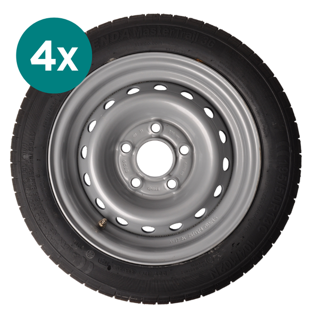 Kenda Jeu de 4 roues complètes - 195/50R13C - entraxe : 5x112 - capacité de charge : 900 kg - diamètre du moyeu : 67 mm