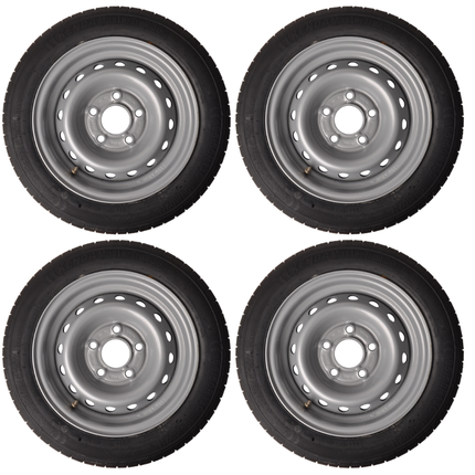 Kenda Jeu de 4 roues complètes - 195/50R13C - entraxe : 5x112 - capacité de charge : 900 kg - diamètre du moyeu : 67 mm