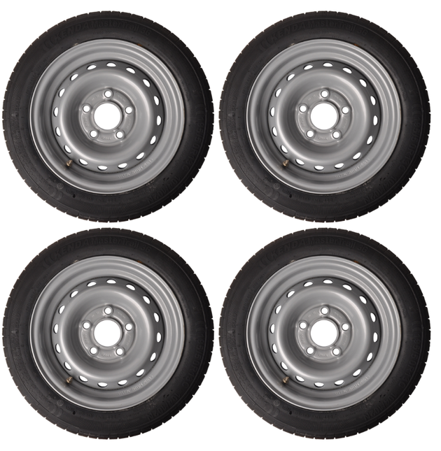 Kenda Jeu de 4 roues complètes - 195/50R13C - entraxe : 5x112 - capacité de charge : 900 kg - diamètre du moyeu : 67 mm