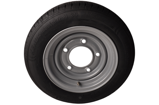 Kenda Roue complète 12 pouces - 185/60R12C Pneu + Jante - 5x165,1 - 900 kg - 114,6 mm diamètre moyeu