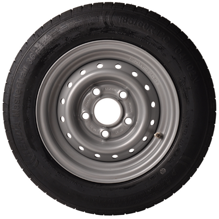 Kenda Roue complète 12 pouces - 185/60R12C pneu + jante - cercle de trous Mercedes : 5x112 - 900 kg - diamètre du moyeu: 67 mm