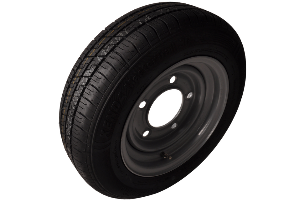 Kenda Roue complète 12 pouces - Pneu 155/70R12C + Jante - 5x165,1 - 900 kg - 114,6 mm diamètre moyeu