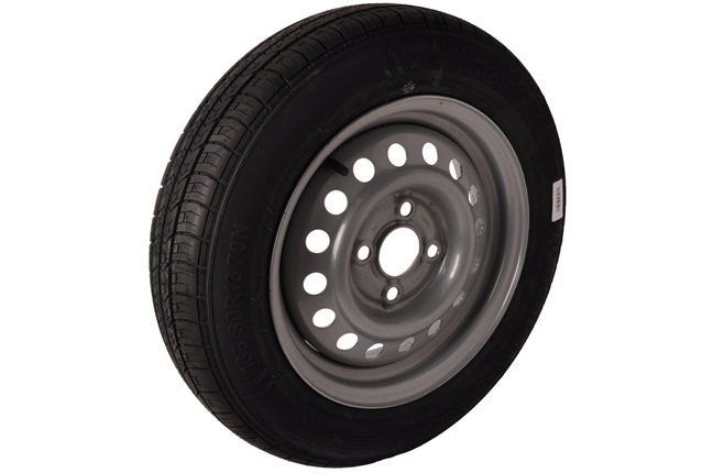 Kenda Roue complète 135R13 pneu + jante – Entraxe 4x100 – Capacité de charge 335 kg – Diamètre du moyeu 57 mm