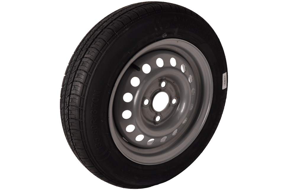 Kenda Roue complète 135R13 pneu + jante – Entraxe 4x100 – Capacité de charge 335 kg – Diamètre du moyeu 57 mm