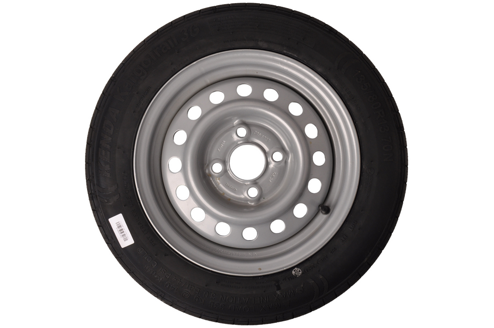 Kenda Roue complète 135R13 pneu + jante – Entraxe 4x100 – Capacité de charge 335 kg – Diamètre du moyeu 57 mm