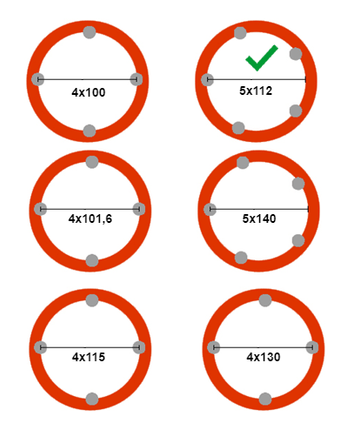 Kenda Roue complète 185R14C pneu + jante (cercle de trous 5x112) 900kg diamètre du moyeu: 67 mm