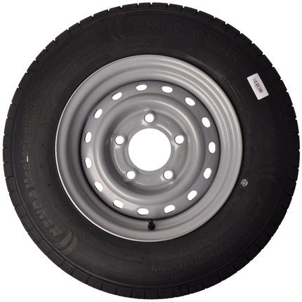 Kenda Roue complète 185R14C pneu + jante – Entraxe 5x140 – Capacité de charge 900 kg – Diamètre du moyeu 94 mm