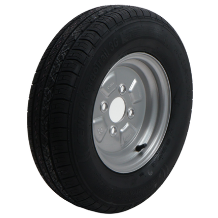 Kenda Roue complète de remorque - 145/80R10(145R10) - entraxe : 4x100 - capacité de charge : 375 kg - diamètre du moyeu : 57 mm - 4PR