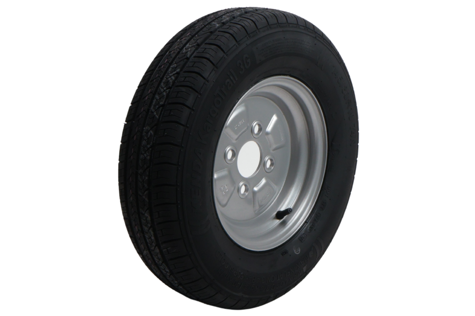 Kenda Roue complète de remorque - 145/80R10(145R10) - entraxe : 4x100 - capacité de charge : 375 kg - diamètre du moyeu : 57 mm - 4PR