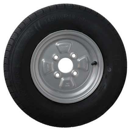 Kenda Roue complète de remorque - 145/80R10(145R10) - entraxe : 4x100 - capacité de charge : 375 kg - diamètre du moyeu : 57 mm - 4PR