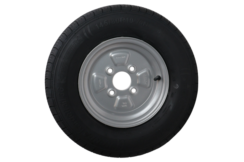 Kenda Roue complète de remorque - 145/80R10(145R10) - entraxe : 4x100 - capacité de charge : 375 kg - diamètre du moyeu : 57 mm - 4PR