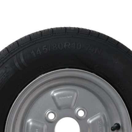 Kenda Roue complète de remorque - 145/80R10(145R10) - entraxe : 4x100 - capacité de charge : 375 kg - diamètre du moyeu : 57 mm - 4PR