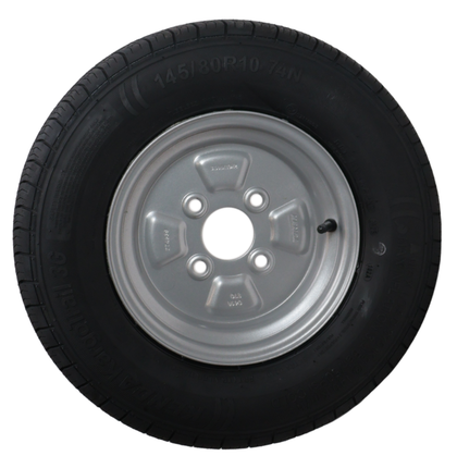 Kenda Roue complète de remorque - 145/80R10(145R10) - entraxe : 4x100 - capacité de charge : 375 kg - diamètre du moyeu : 57 mm - 4PR