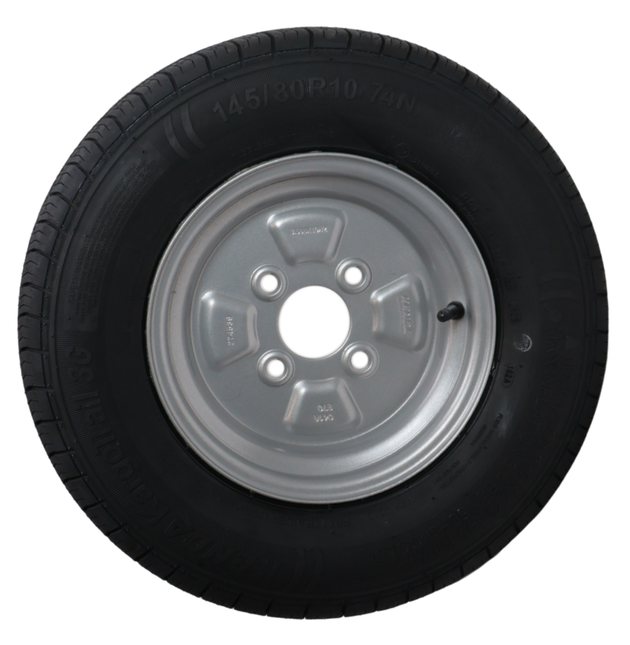 Kenda Roue complète de remorque - 145/80R10(145R10) - entraxe : 4x100 - capacité de charge : 375 kg - diamètre du moyeu : 57 mm - 4PR