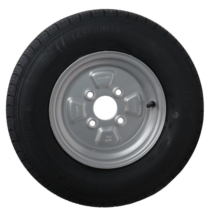 Kenda Roue complète de remorque - 145/80R10(145R10) - entraxe : 4x100 - capacité de charge : 375 kg - diamètre du moyeu : 57 mm - 4PR
