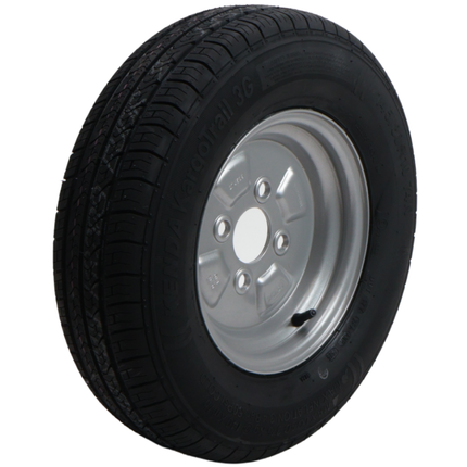Kenda Roue complète de remorque - 145/80R10(145R10) - entraxe : 4x100 - capacité de charge : 375 kg - diamètre du moyeu : 57 mm - 4PR